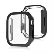 TCAWGC-SQ44BK [Apple Watch 44mm スクエアタイプ 耐衝撃ケース カバー ガラスフィルム 一体型 画面保護 全面保護 マットブラック]
