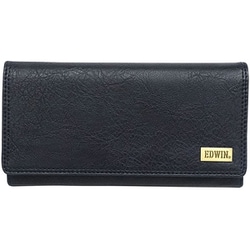 メタルプレート シボ合皮 長財布 NAVY 22269216