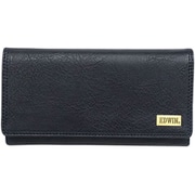 メタルプレート シボ合皮 長財布 NAVY 22269216