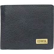 メタルプレート シボ合皮 二つ折財布 NAVY 22269217