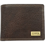 メタルプレート シボ合皮 二つ折財布 D.BROWN 22269217