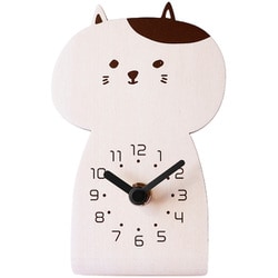 置き時計 chara CATS ヤマト工芸 ナチュラル（白） YK20-103