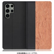 Galaxy S23 Ultra用 天然木仕様の本革スマホケース スタンド機能&カードポケット付き 花梨 WORK08GX-KA-GS23U