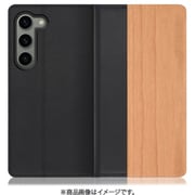 Galaxy S23用 天然木仕様の本革スマホケース スタンド機能&カードポケット付き 桜 WORK08GX-SA-GS23