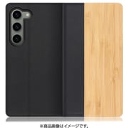 Galaxy S23用 天然木仕様の本革スマホケース スタンド機能&カードポケット付き 竹 WORK08GX-TA-GS23