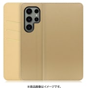 Galaxy S23 Ultra用 PUレザースマホケース スタンド機能&カードポケット付き ゴールド WORK13GX-NEWGD-GS23U