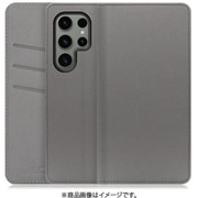 Galaxy S23 Ultra用 PUレザースマホケース スタンド機能&カードポケット付き グレー WORK13GX-NEWGY-GS23U
