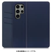 Galaxy S23 Ultra用 PUレザースマホケース スタンド機能&カードポケット付き ネイビー WORK13GX-NEWNY-GS23U