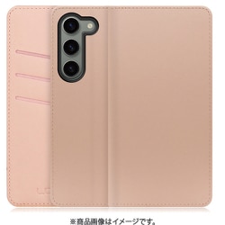 Galaxy S23用 PUレザースマホケース スタンド機能＆カードポケット付き シャンパンローズ WORK13GX-NEWPK-GS23
