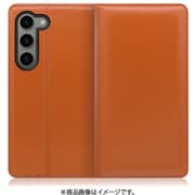 Galaxy S23用 本革スマホケース スタンド機能&カードポケット付き オレンジ WORK14GX-OG-GS23