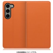 Galaxy S23用 本革スマホケース スタンド機能&カードポケット付き オレンジ WORK16GX-OG-GS23
