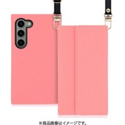 Galaxy S23用 クラッチバッグ風スマホケース ロングストラップ&カードポケット付き ピンク WORK22GX-PK-GS23
