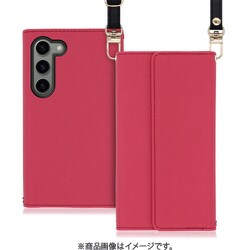 Galaxy S23用 クラッチバッグ風スマホケース ロングストラップ＆カードポケット付き ダスティローズ WORK22GX-RS-GS23