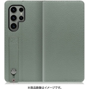Galaxy S23 Ultra用 ベルト付きの本革スマホケース スタンド機能&カードポケット付き ダルグリーン WORK23GX-DG-GS23U