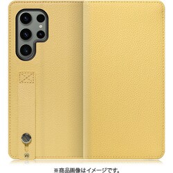 Galaxy S23 Ultra用 ベルト付きの本革スマホケース スタンド機能＆カードポケット付き ジャスミンイエロー WORK23GX-YL-GS23U