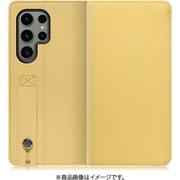 Galaxy S23 Ultra用 ベルト付きの本革スマホケース スタンド機能&カードポケット付き ジャスミンイエロー WORK23GX-YL-GS23U