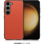 Galaxy S23用 PUレザースマホケース ストラップホール付き オレンジ WORK24GX-OG-GS23