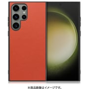 Galaxy S23 Ultra用 PUレザースマホケース ストラップホール付き オレンジ WORK24GX-OG-GS23U
