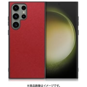 Galaxy S23 Ultra用 PUレザースマホケース ストラップホール付き レッド WORK24GX-RD-GS23U