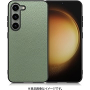 Galaxy S23用 本革スマホケース ストラップホール付き ダルグリーン WORK25GX-DG-GS23