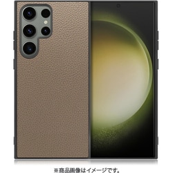 Galaxy S23 Ultra用 本革スマホケース ストラップホール付き グレージュ WORK25GX-GB-GS23U