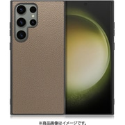 Galaxy S23 Ultra用 本革スマホケース ストラップホール付き グレージュ WORK25GX-GB-GS23U