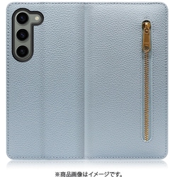 Galaxy S23用 本革スマホケース スタンド機能＆カードポケット付き スカイブルー WORK27GX-BU-GS23