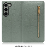 Galaxy S23用 本革スマホケース スタンド機能&カードポケット付き ダルグリーン WORK27GX-DG-GS23