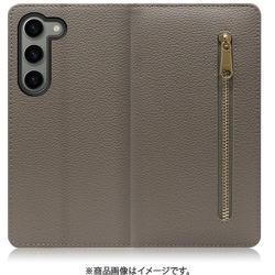 Galaxy S23用 本革スマホケース スタンド機能＆カードポケット付き グレージュ WORK27GX-GB-GS23