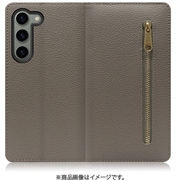 Galaxy S23用 本革スマホケース スタンド機能&カードポケット付き グレージュ WORK27GX-GB-GS23