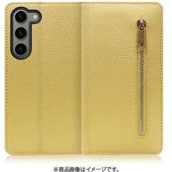 Galaxy S23用 本革スマホケース スタンド機能＆カードポケット付き ジャスミンイエロー WORK27GX-YL-GS23