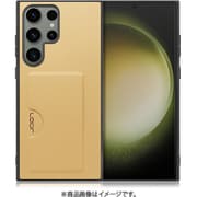 Galaxy S23 Ultra用 PUレザースマホケース カードポケット&ストラップホール付き ゴールド WORK28GX-GD-GS23U