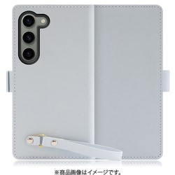 Galaxy S23用 本革スマホケース スタンド機能＆ストラップホール付き シャーベットブルー WORK29GX-BU-GS23