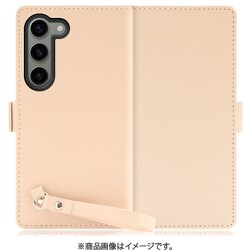 Galaxy S23用 本革スマホケース スタンド機能＆ストラップホール付き ピーチピンク WORK29GX-PK-GS23