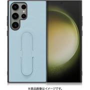 Galaxy S23 Ultra用 本革スマホケース スタンド機能&ストラップホール付き スカイブルー WORK30GX-BU-GS23U