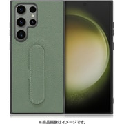 Galaxy S23 Ultra用 本革スマホケース スタンド機能&ストラップホール付き ダルグリーン WORK30GX-DG-GS23U