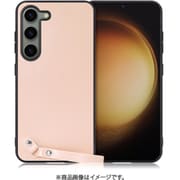 Galaxy S23用 本革スマホケース ストラップ&ストラップホール付き ピーチピンク WORK33GX-PK-GS23