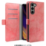 Galaxy S23用 PUレザースマホケース スタンド機能&カードポケット&ベルト付き スプリングピンク WORK34MAGGX-PK-GS23