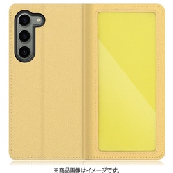 Galaxy S23用 本革スマホケース カスタマイズ機能＆スタンド機能＆カードポケット付き ジャスミンイエロー WORK35GX-YL-GS23