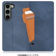 Galaxy S23用 PUレザースマホケース スタンド機能&カードホルダー付き ホエールブルー WORK36GX-BU-GS23