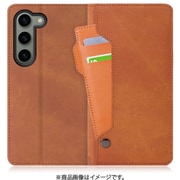 Galaxy S23用 PUレザースマホケース スタンド機能&カードホルダー付き キャメルブラウン WORK36GX-CM-GS23