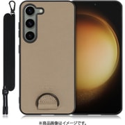 Galaxy S23用 首掛けスマホケース ネックストラップ付き ラテブラウン WORK37GX-BN-GS23