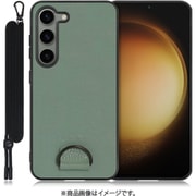 Galaxy S23用 首掛けスマホケース ネックストラップ付き ホーリーグリーン WORK37GX-GN-GS23