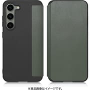 Galaxy S23用 PUレザースマホケース ストラップホール&カードポケット付き エバーグリーン WORK38GX-EG-GS23