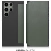 Galaxy S23 Ultra用 PUレザースマホケース ストラップホール&カードポケット付き エバーグリーン WORK38GX-EG-GS23U