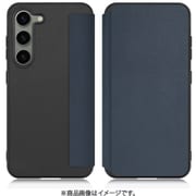 Galaxy S23用 PUレザースマホケース ストラップホール&カードポケット付き ダークネイビー WORK38GX-NY-GS23