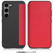 Galaxy S23用 PUレザースマホケース ストラップホール&カードポケット付き スカーレット WORK38GX-RD-GS23