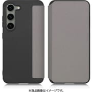 Galaxy S23用 PUレザースマホケース ストラップホール&カードポケット付き グレー WORK39GX-GY-GS23