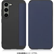 Galaxy S23用 PUレザースマホケース ストラップホール&カードポケット付き ネイビー WORK39GX-NY-GS23