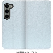 Galaxy S23用 本革スマホケース スタンド機能&カードポケット付き スカイブルー WORK47GX-BU-GS23